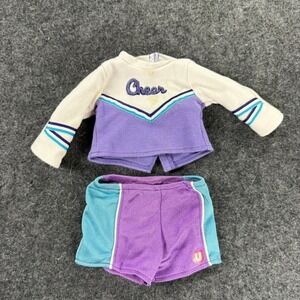 American Girl Doll Cheerleader Outfit Purple Turquoise Top Shorts